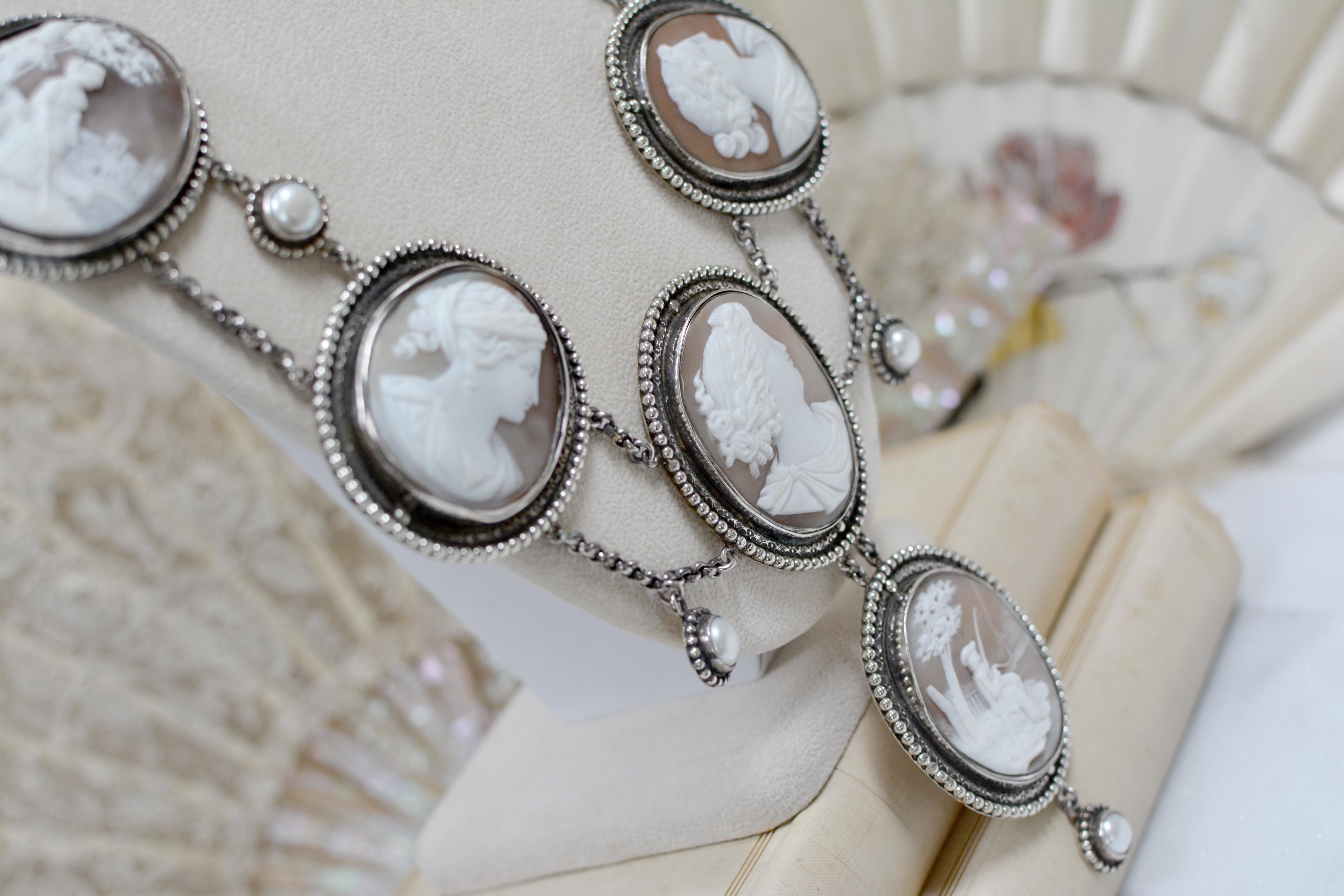 Jill Garber Elizabethan Style Halskette der Götter mit Kamee-Suite aus dem 19. Jahrhundert im Angebot 7