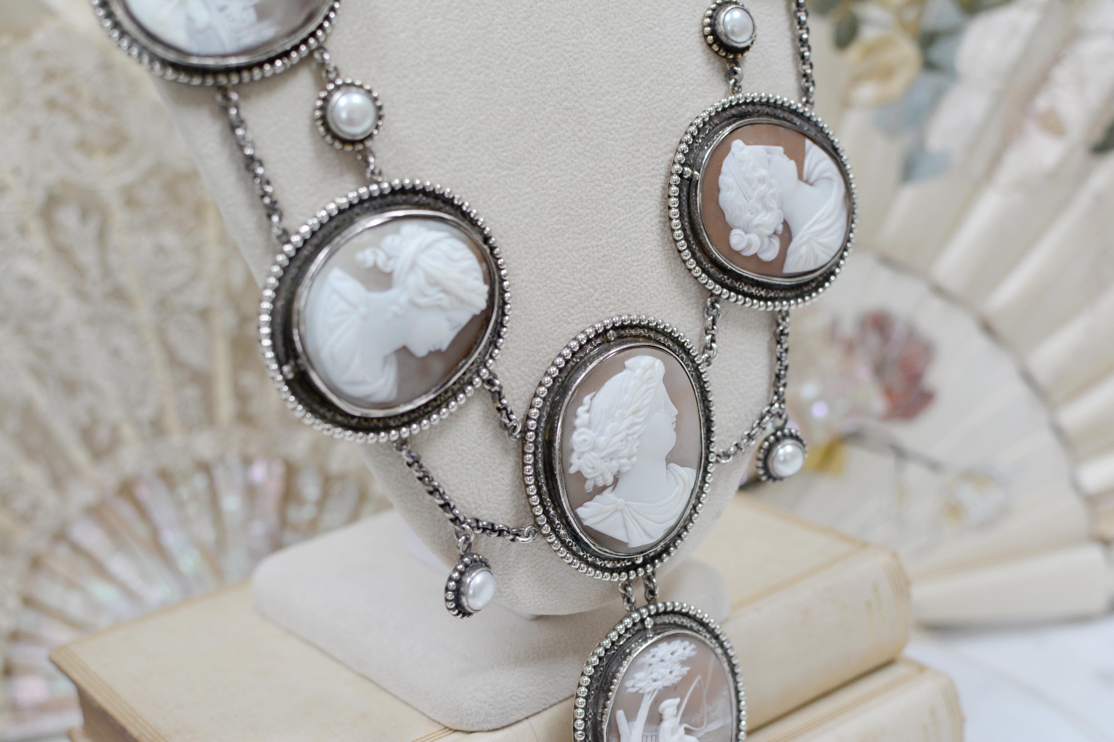 Jill Garber Elizabethan Style Necklace of the Gods with 19th Century Cameo Suite For Sale 6