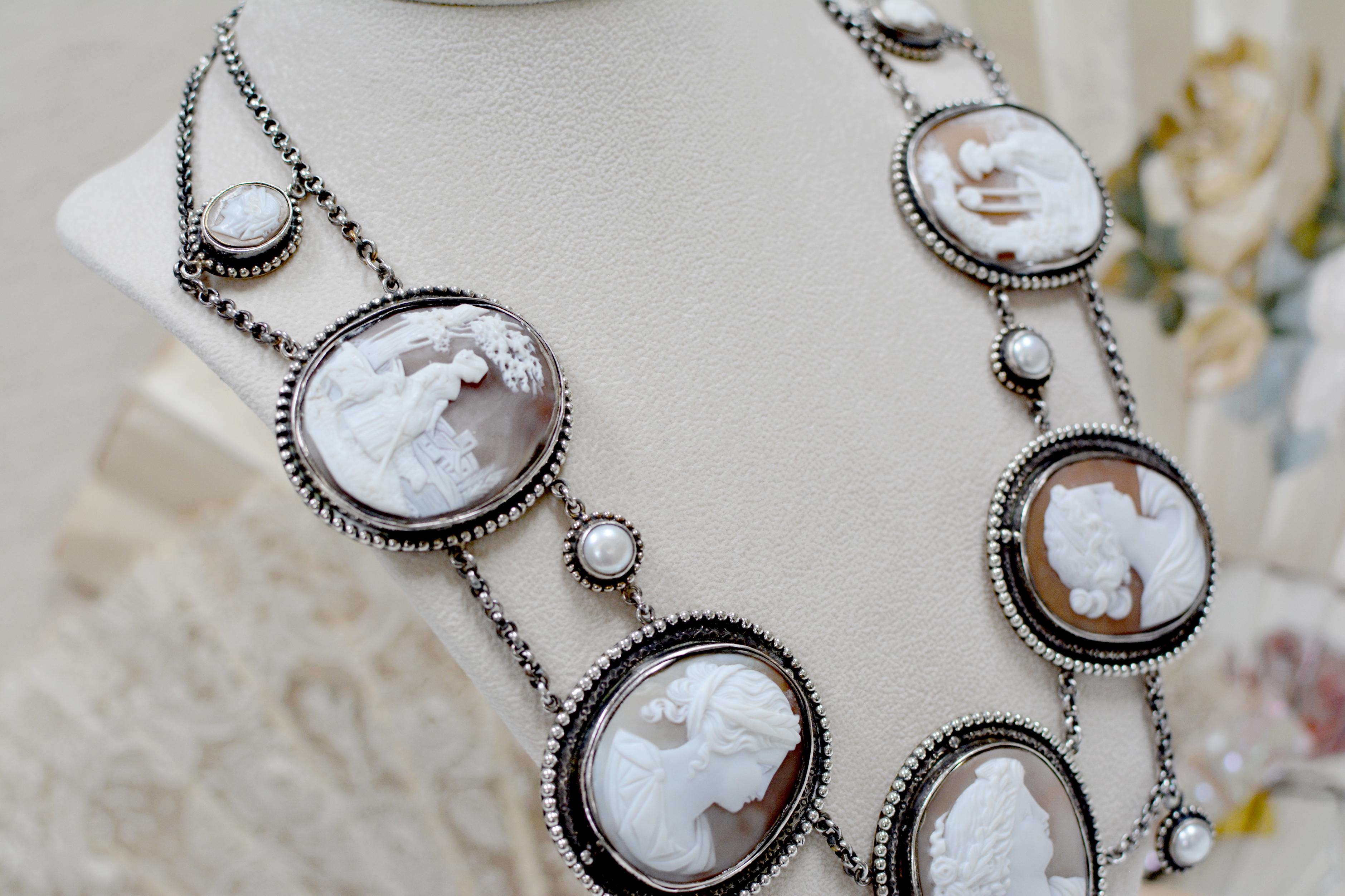 Jill Garber Elizabethan Style Necklace of the Gods with 19th Century Cameo Suite For Sale 7