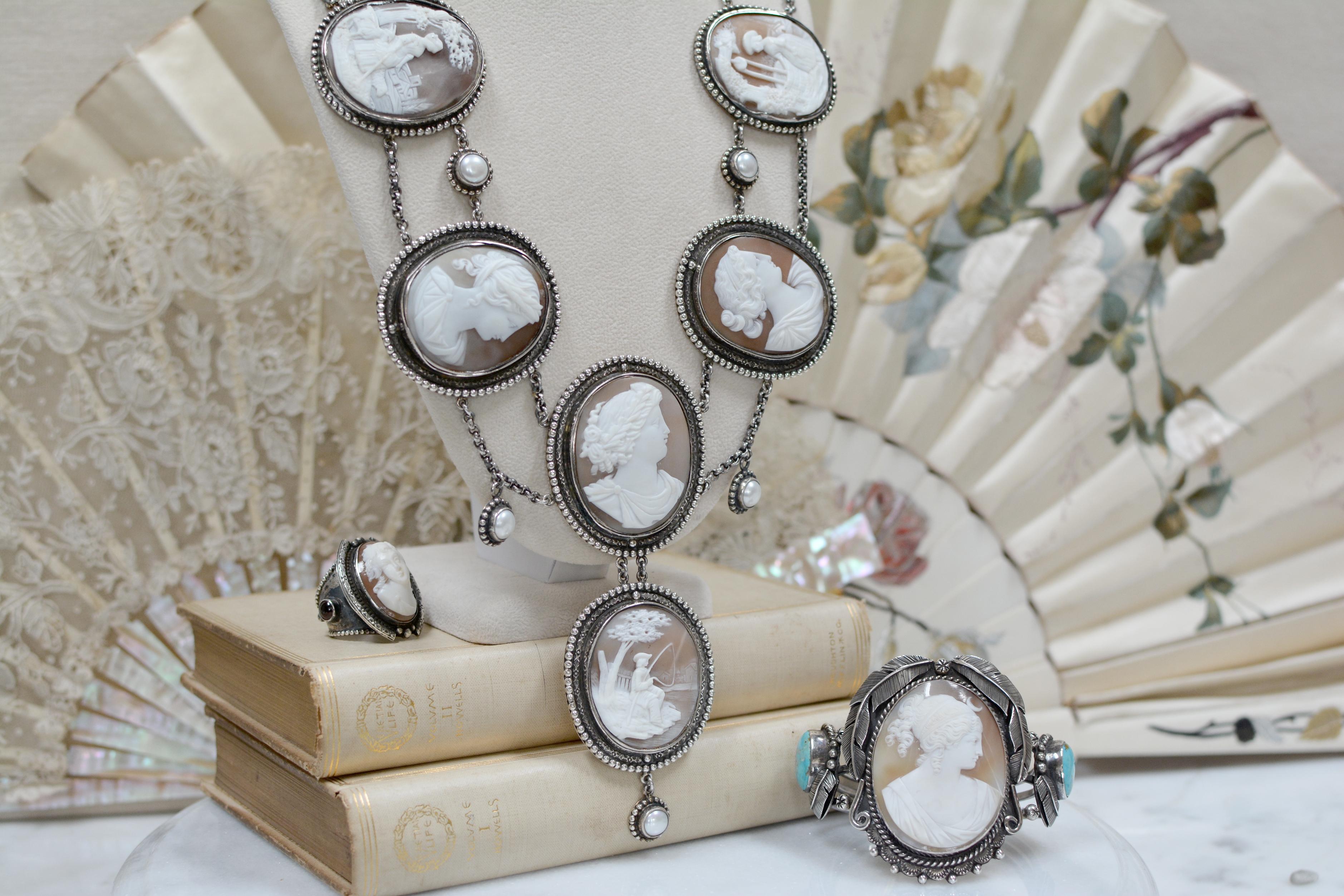 Jill Garber Elizabethan Style Halskette der Götter mit Kamee-Suite aus dem 19. Jahrhundert im Angebot 12