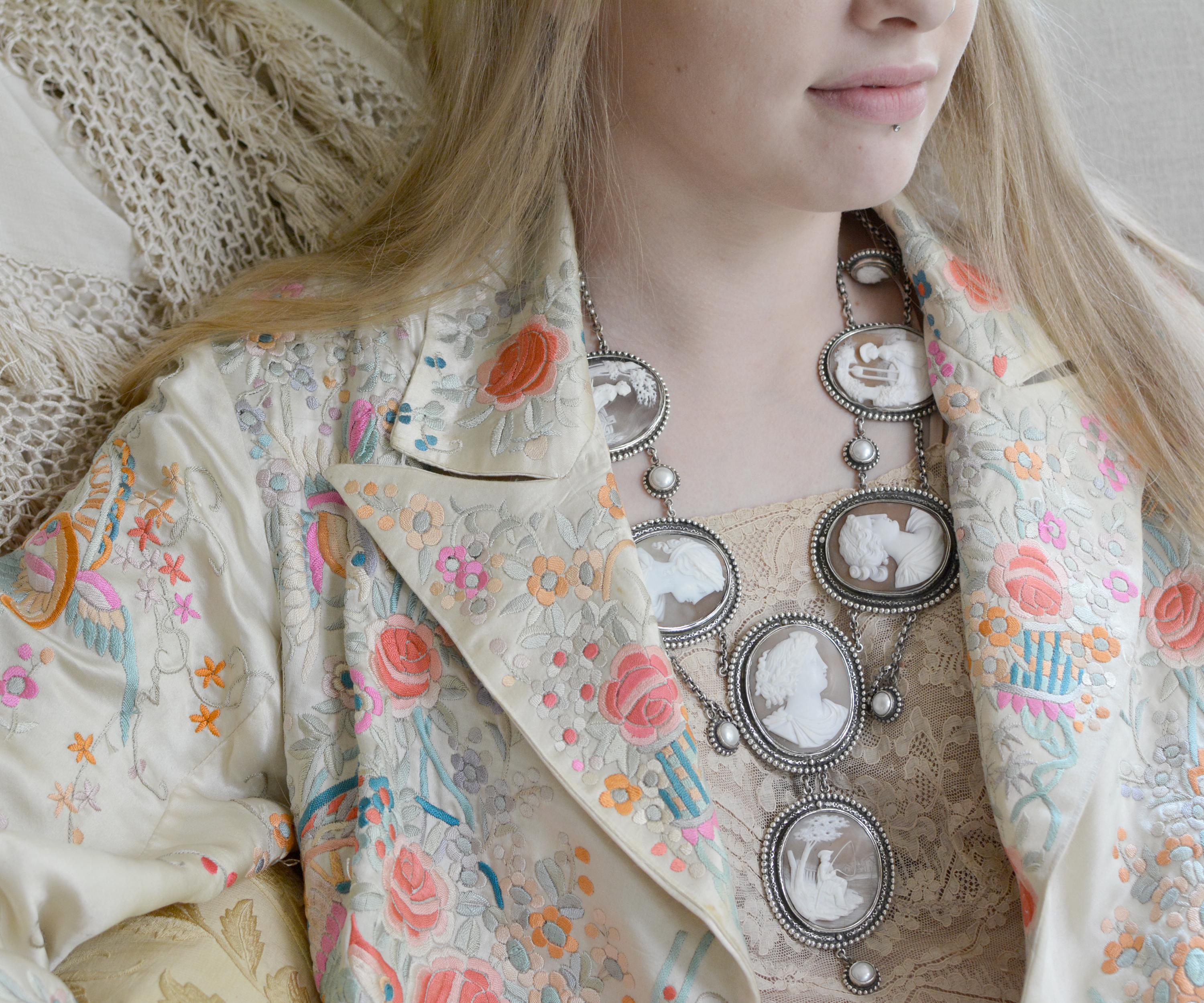 Jill Garber Elizabethan Style Halskette der Götter mit Kamee-Suite aus dem 19. Jahrhundert im Angebot 14