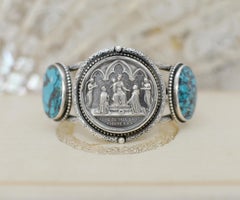 Jill Garber Medalla de Boda Antique French con Pulsera de Turquesa