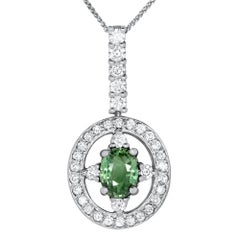 1.01 Carat Natural Color Changing Alexandrite and 0.67 Carat Diamond Pendant