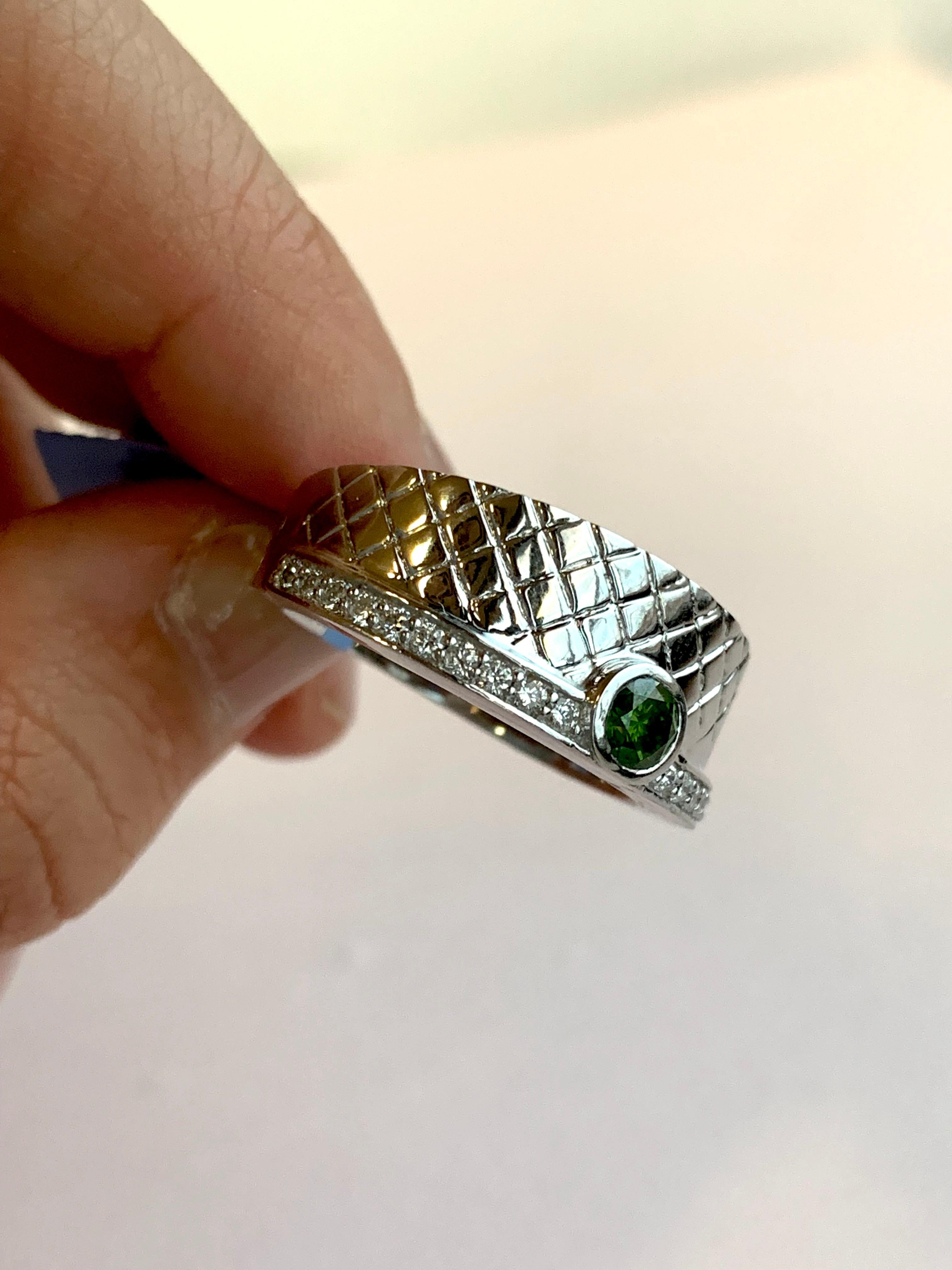 Contemporary 0.30 Carat Green Diamond Men’s Ring