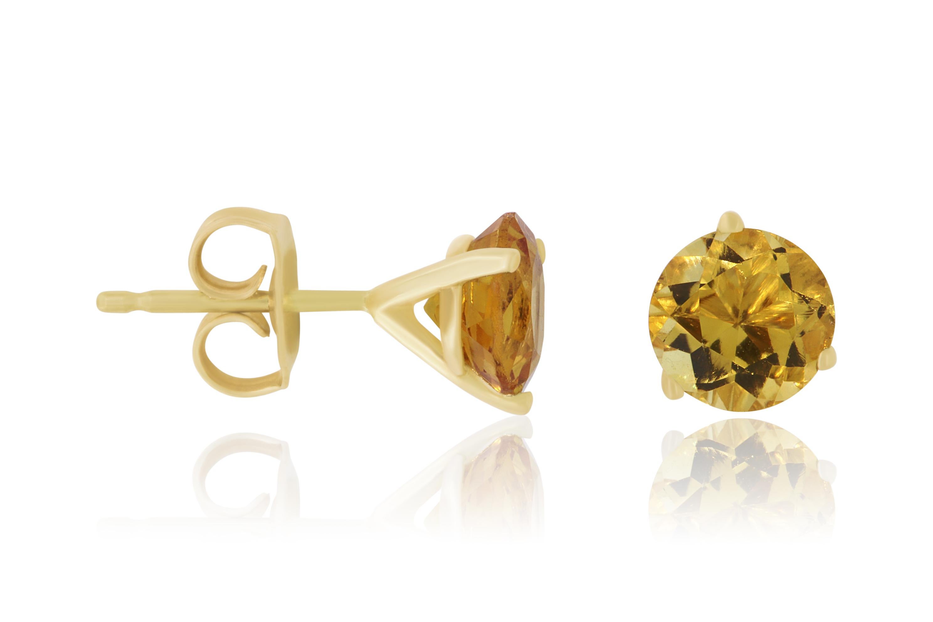 The most classic of all, you will shine with these Brilliant Round cut Citrine Earrings. At 1.55 Carats, we knew it was a match made in heaven when we found these prestige quality stones, matching so perfectly in quality and size. A staple piece for