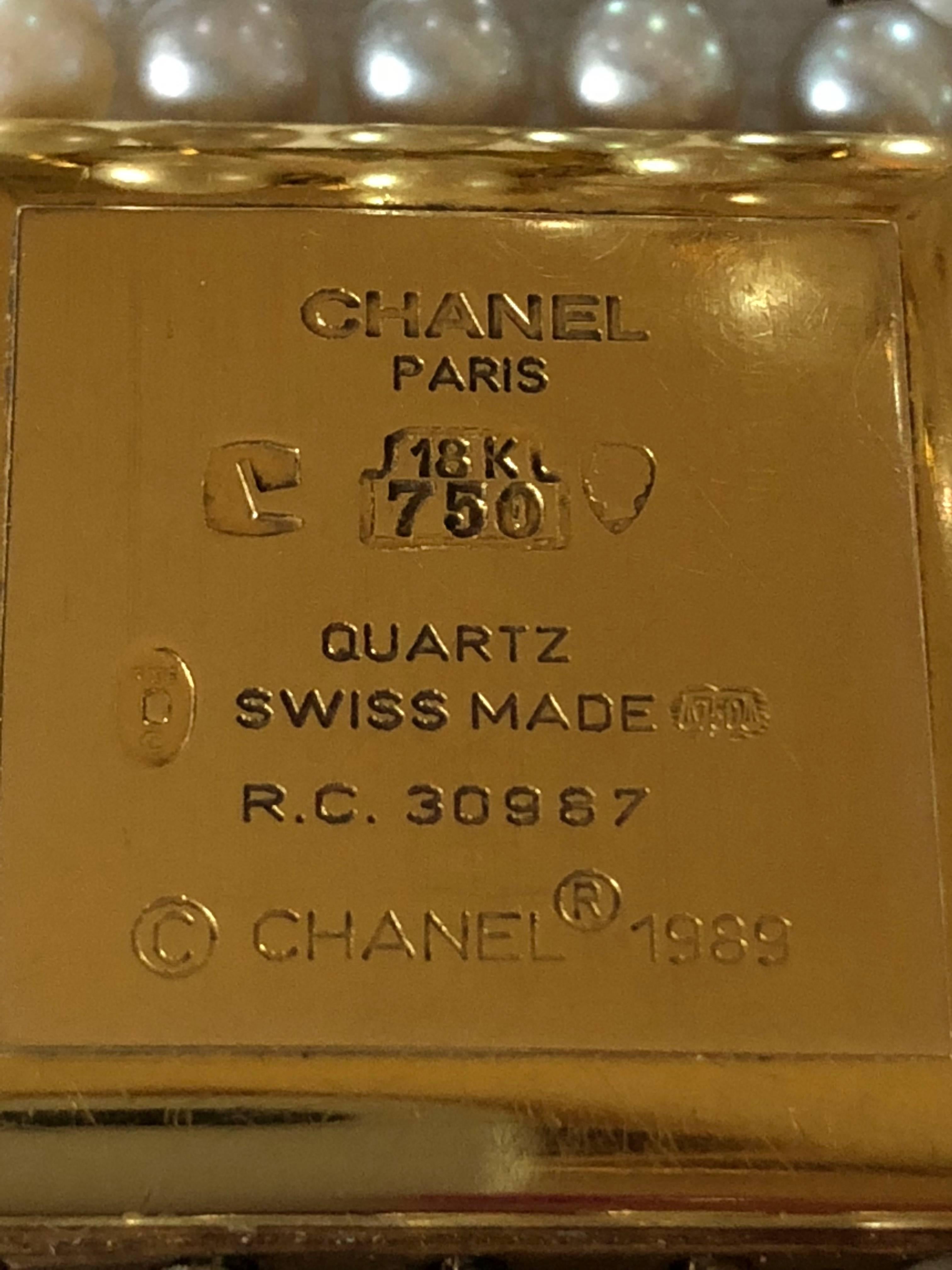 Women's Chanel Akoya Pearl Yellow Gold Mademoiselle Watch