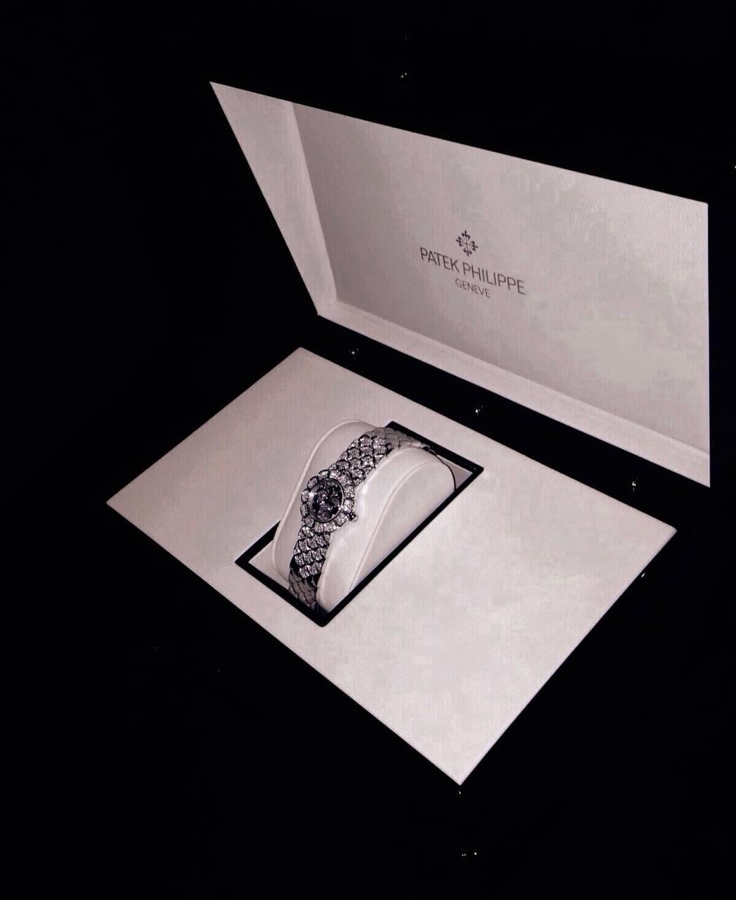 Women's Patek Philippe Calatrava 18 Karat White Gold and Diamond Watch