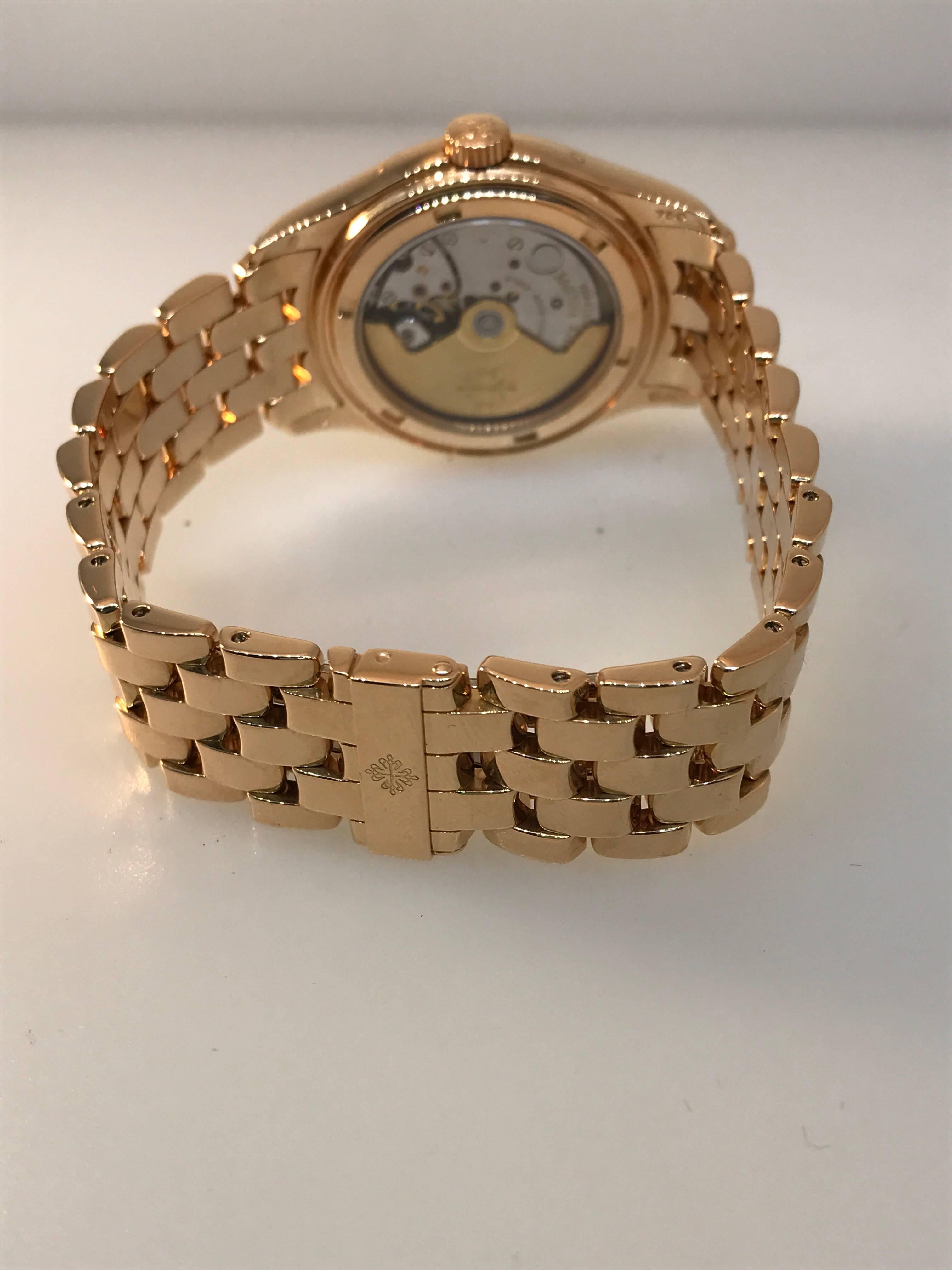 Patek Philippe rose gold Annual Calendar Bracelet Wristwatch Ref 5036/1R For Sale 4