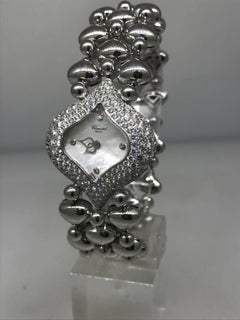 Chopard Ladies Yellow Gold Pushkin Three-Row Diamond Bezel Bracelet Wristwatch