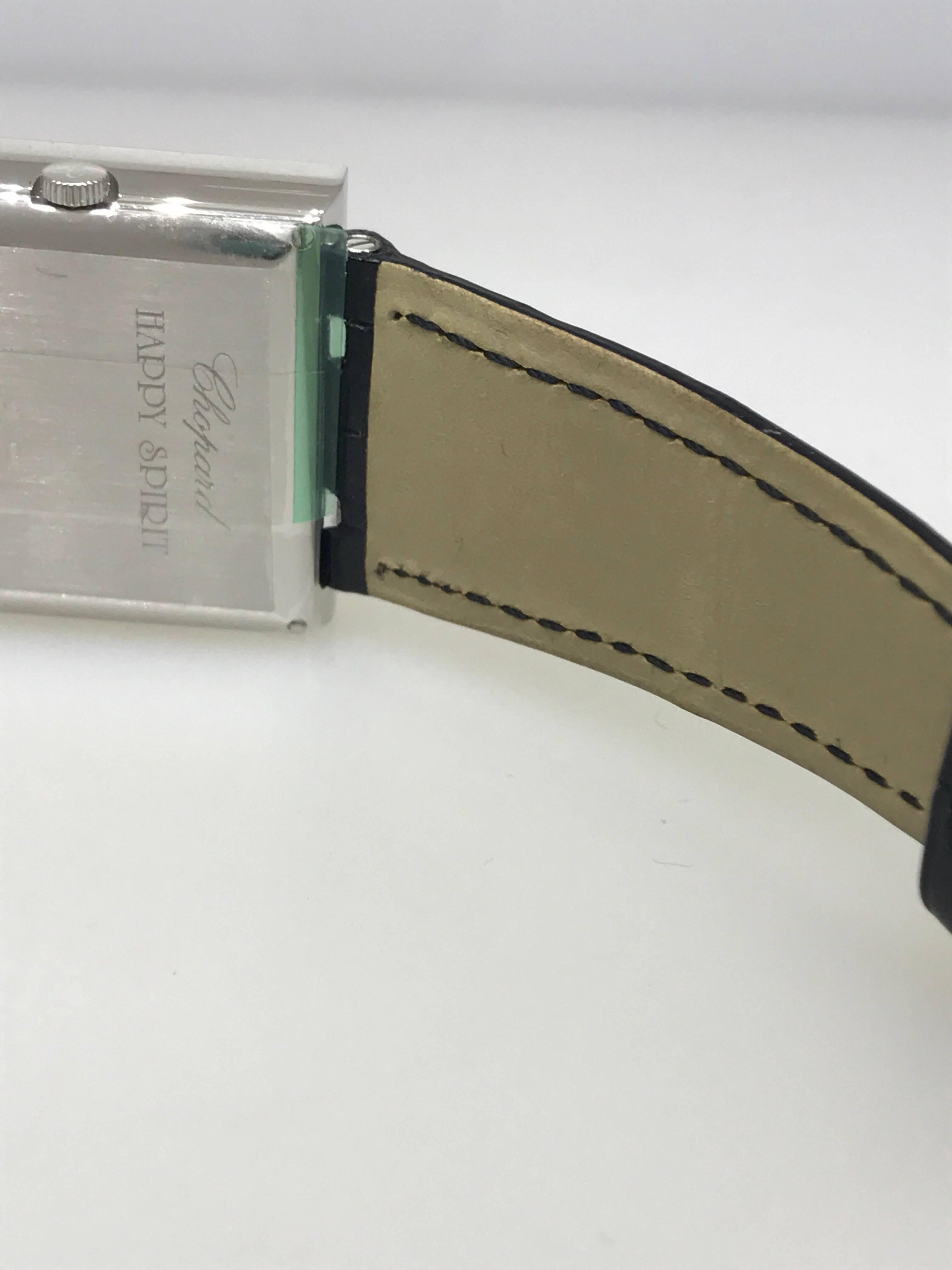 Chopard Ladies White Gold Happy Spirit Square Wristwatch Ref 20/7196 5