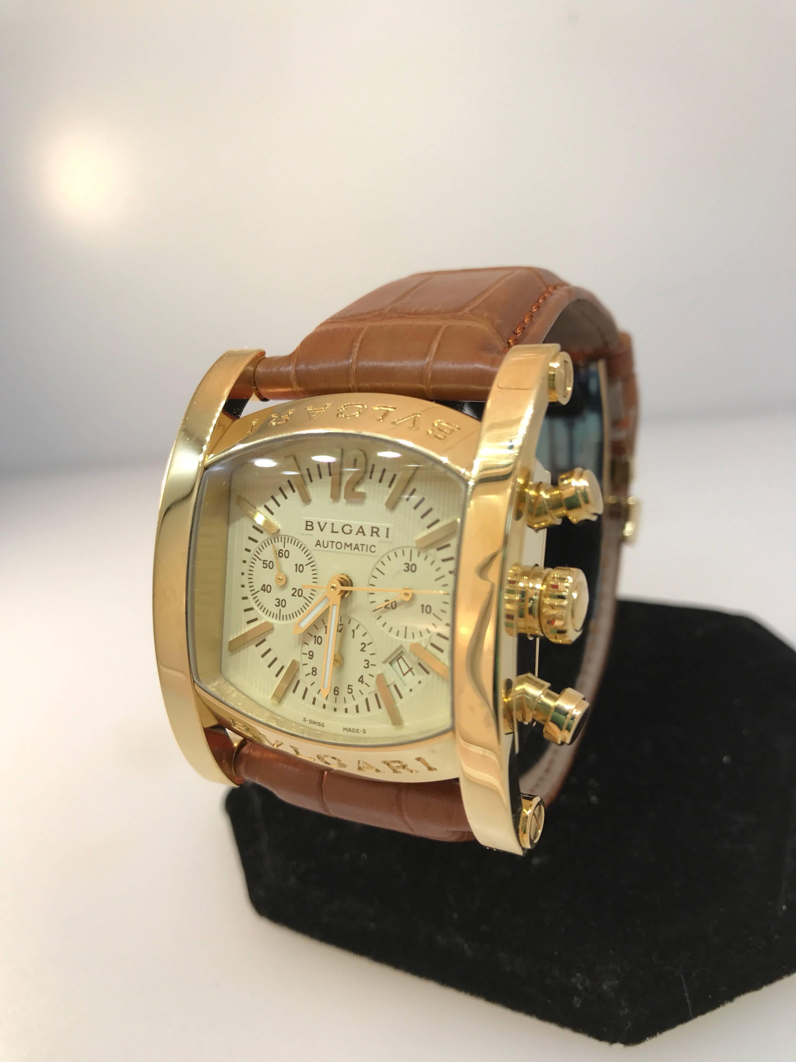 Men's Bulgari Yellow Gold Assioma Chronograph Automatic Wristwatch