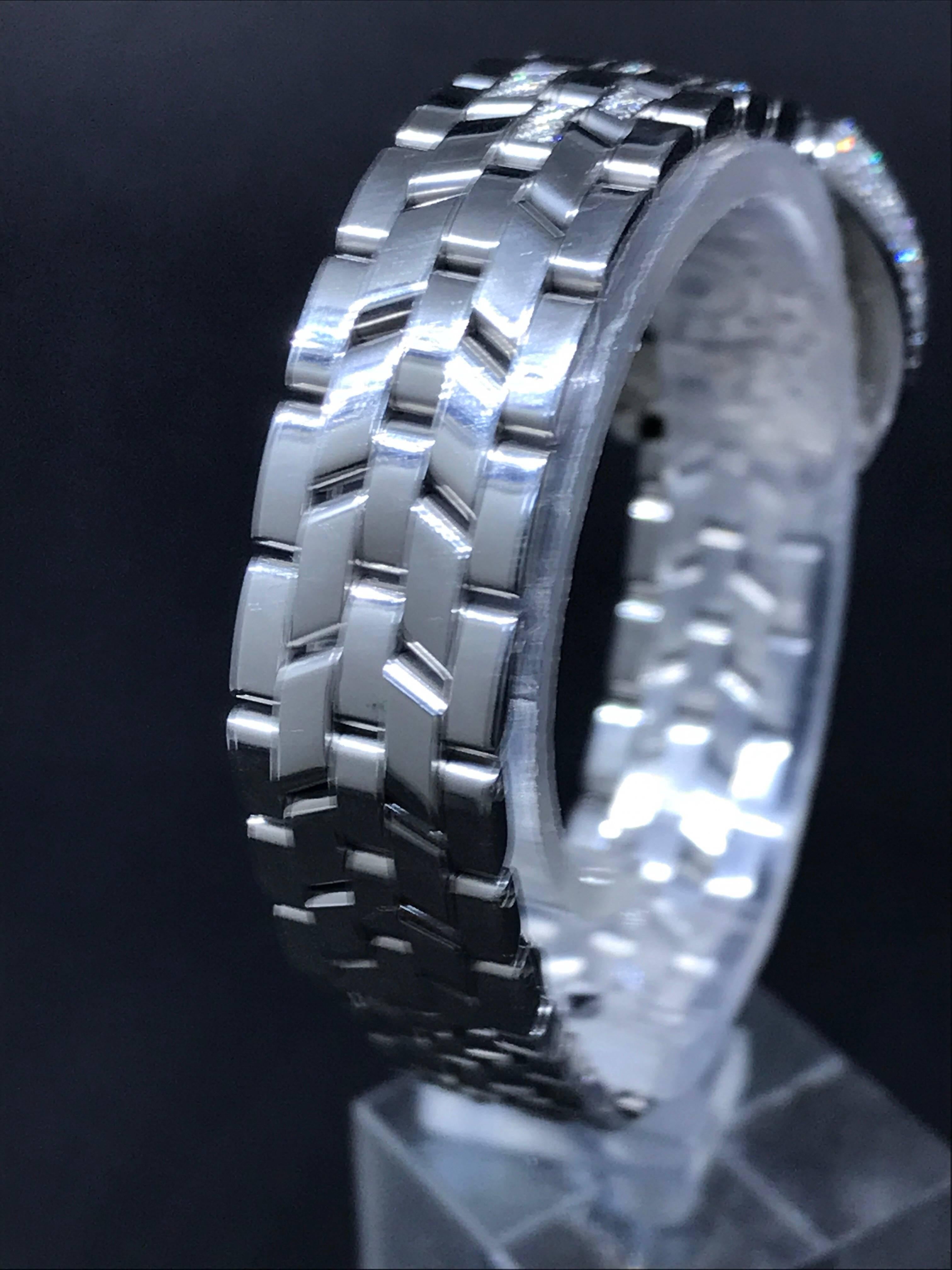 Franck Muller Ladies White Gold Diamond Cintree Curvex Bracelet  Wristwatch For Sale 1