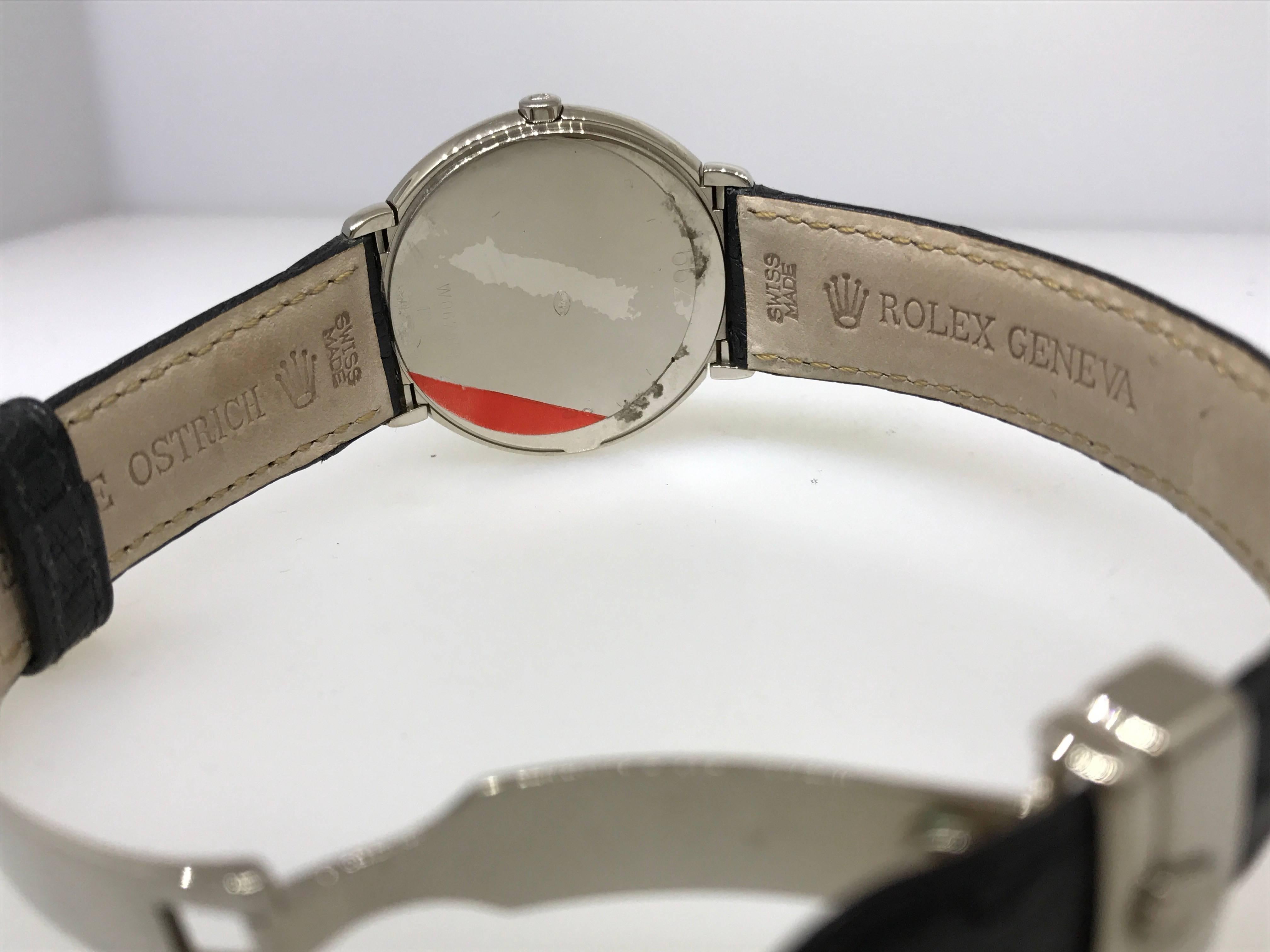 Rolex White Gold Cellini White Dial Quartz Wristwatch Ref 6623/9 1