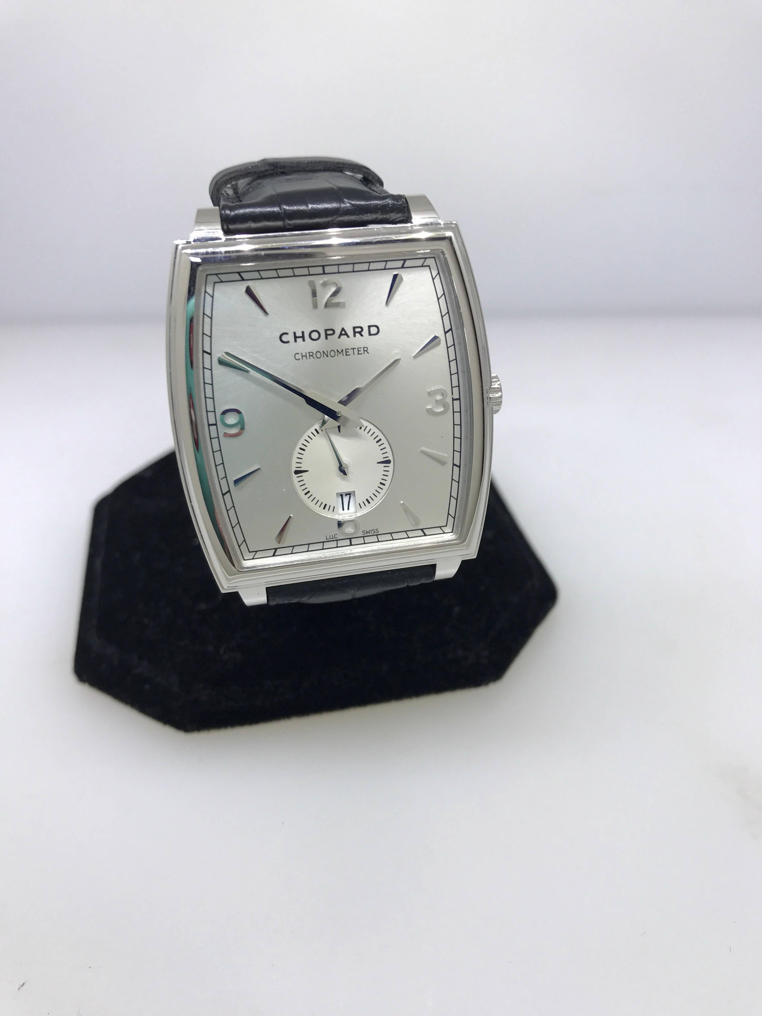 Men's Chopard White Gold L.U.C. XP Tonneau Automatic Wristwatch For Sale