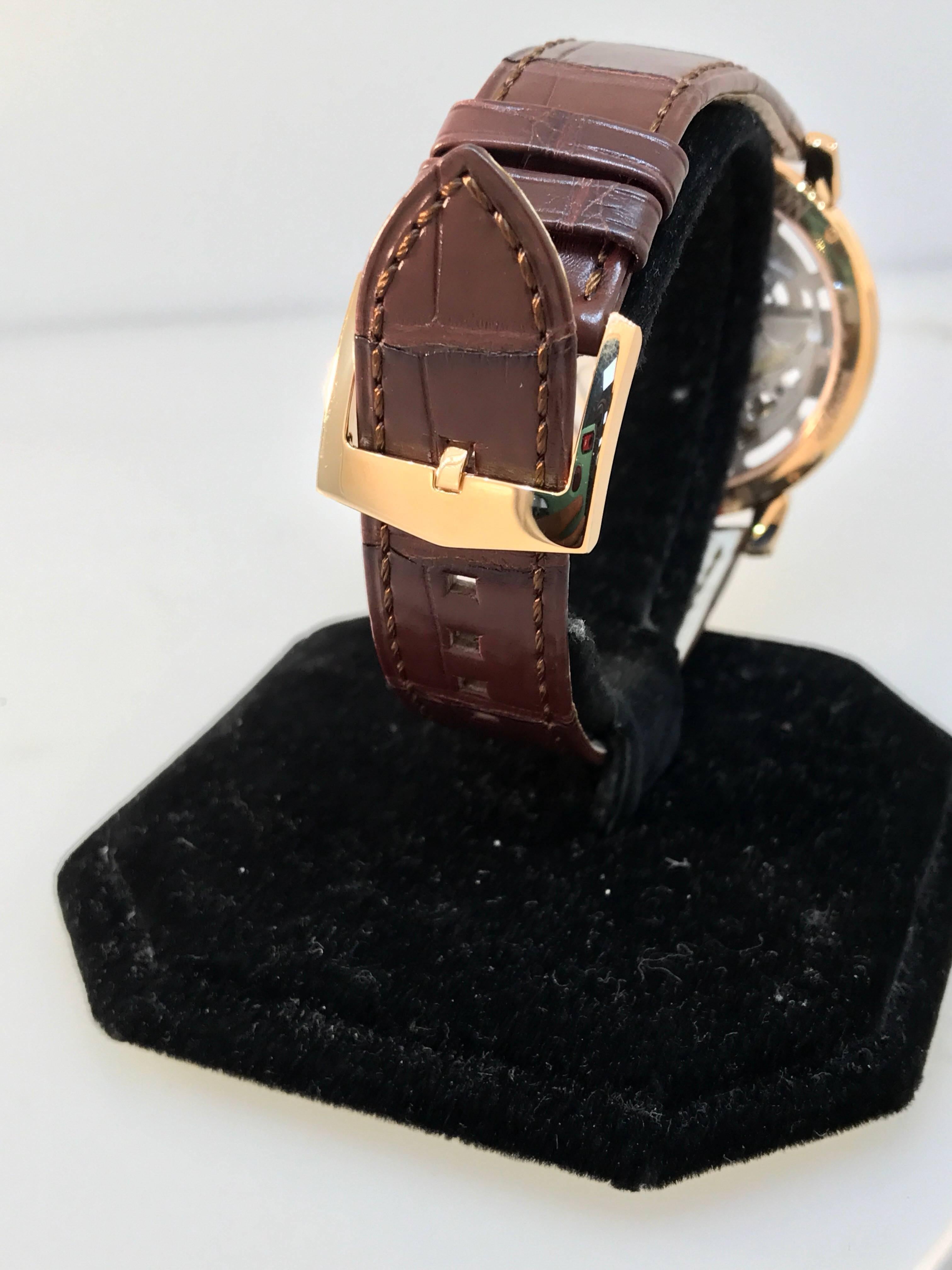Harry Winston Rose Gold Midnight Brown Automatic Wristwatch 5