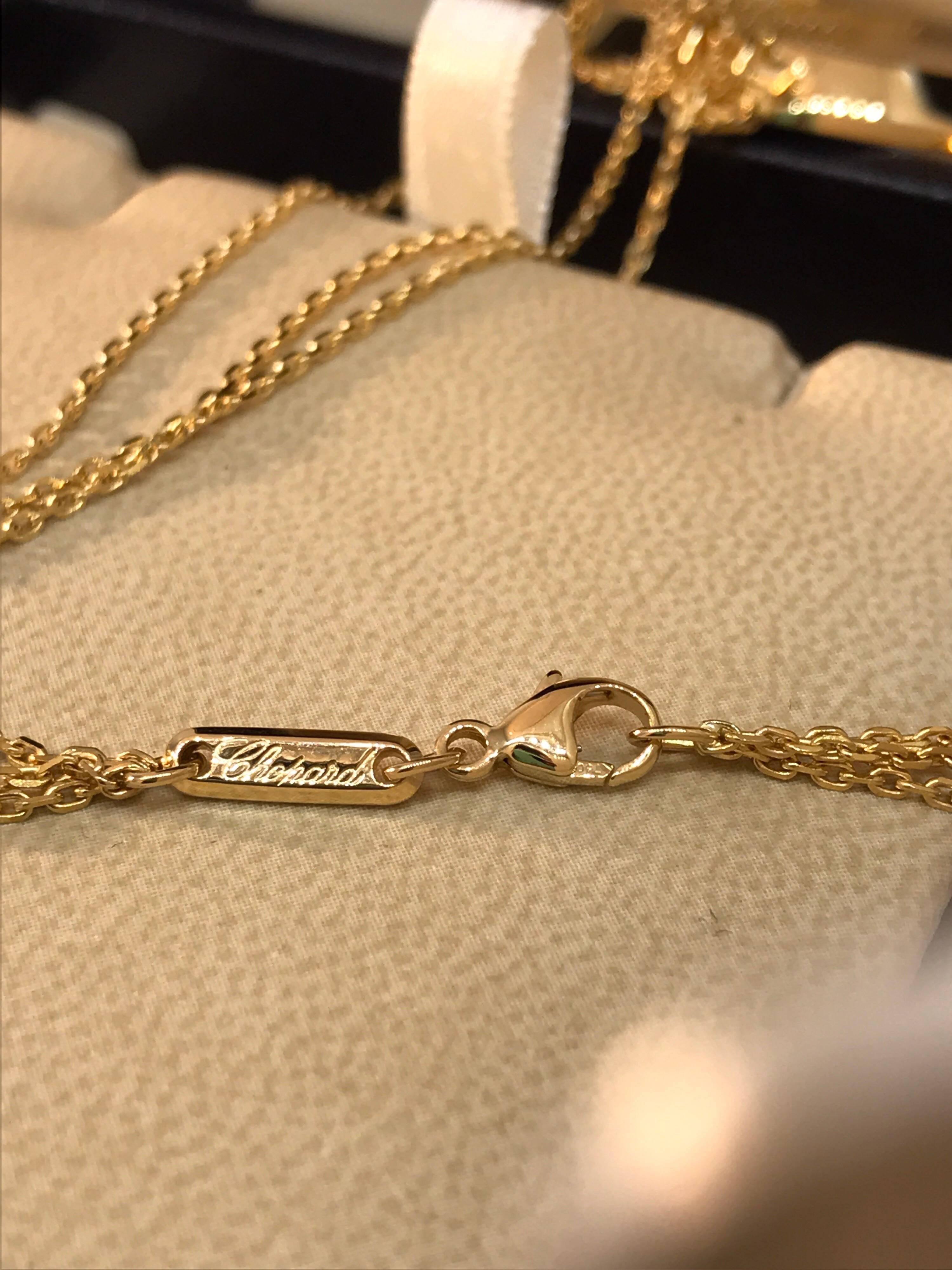 Chopard Happy Spirit Gold and Diamond Large Heart Double Stranded Chain Necklace 3