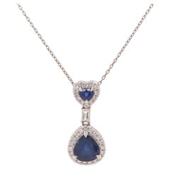 Heart Sapphire and Diamond Mini Pendant Necklace - Fei Liu