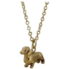 Dachshund Necklace in Solid Gold