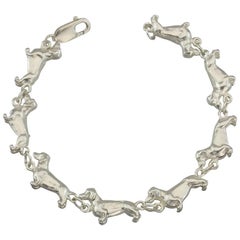 Dachshund Bracelet in Solid Sterling Silver