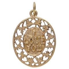 Gold I Love You Charm 3