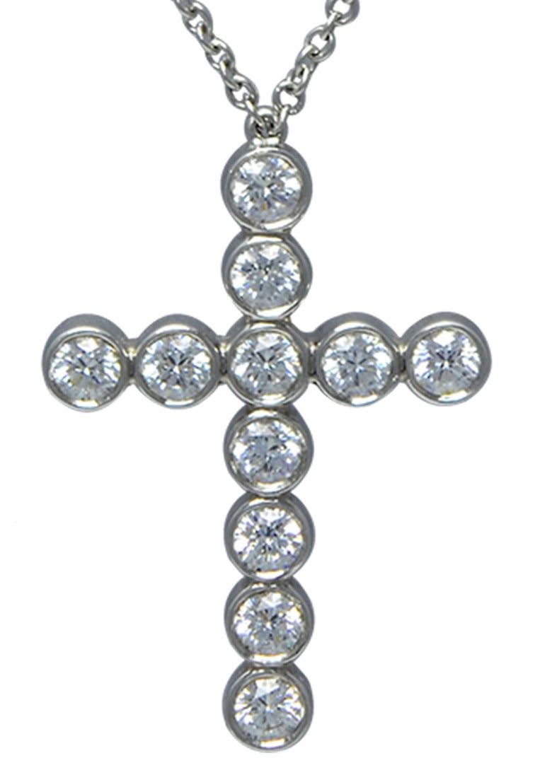 Beautiful platinum cross set with diamonds.  Made and signed by Tiffany & Co.
1