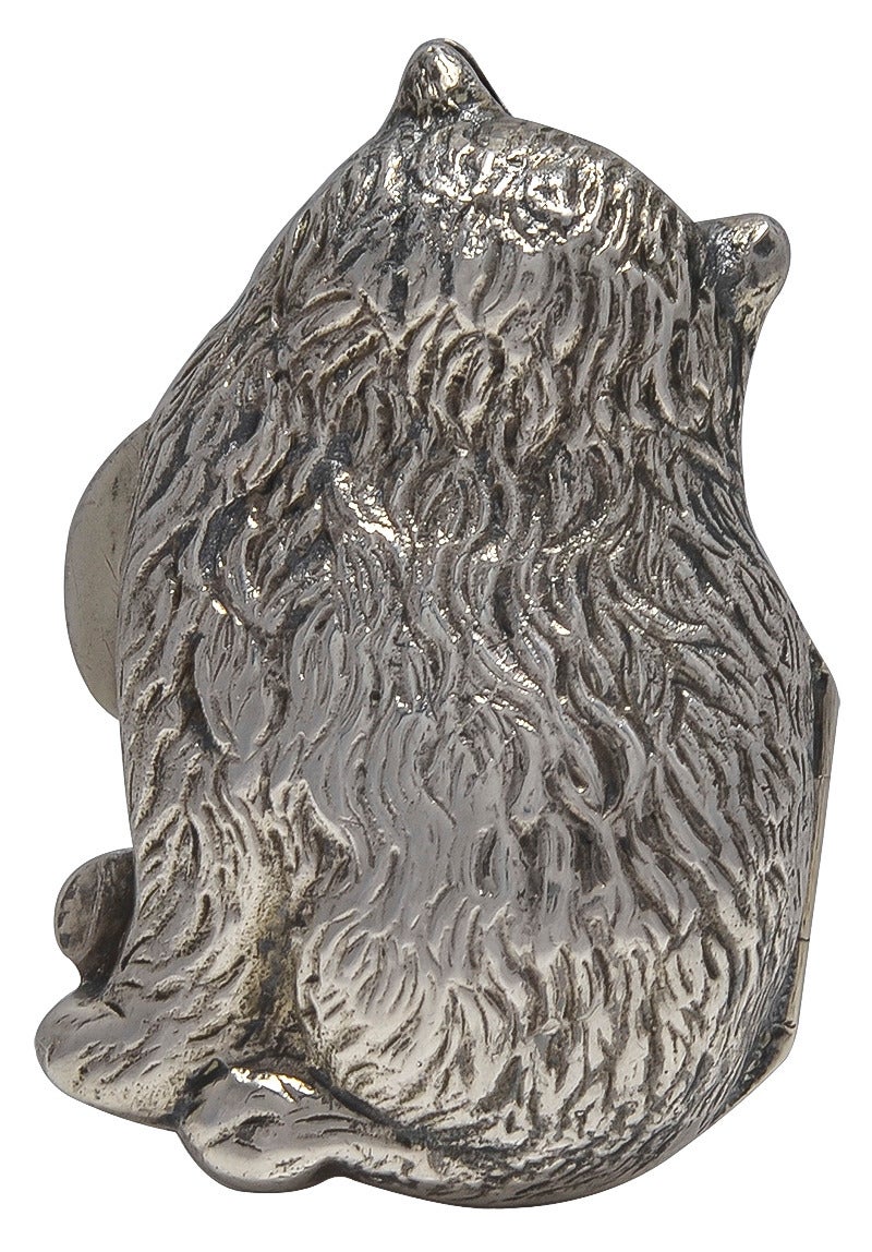 Cartier Sterling Silver Cat Pill Box