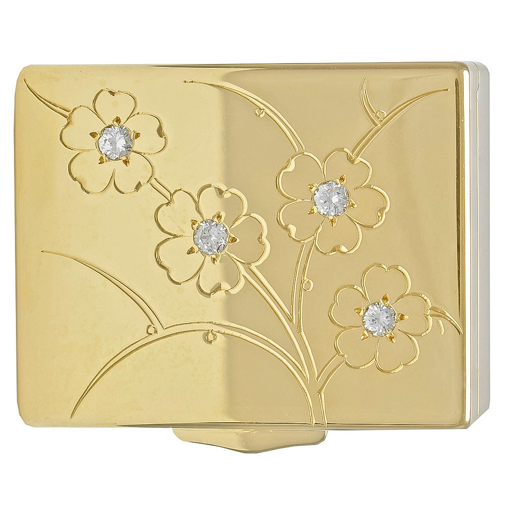Tiffany & Co. Diamond Gold Pill Box