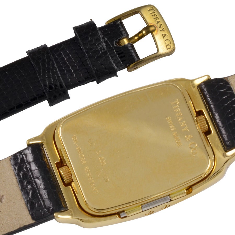 Tiffany & Co. Lady's Gelbgold Dual Time Zone Quarz-Armbanduhr im Zustand „Hervorragend“ in New York, NY