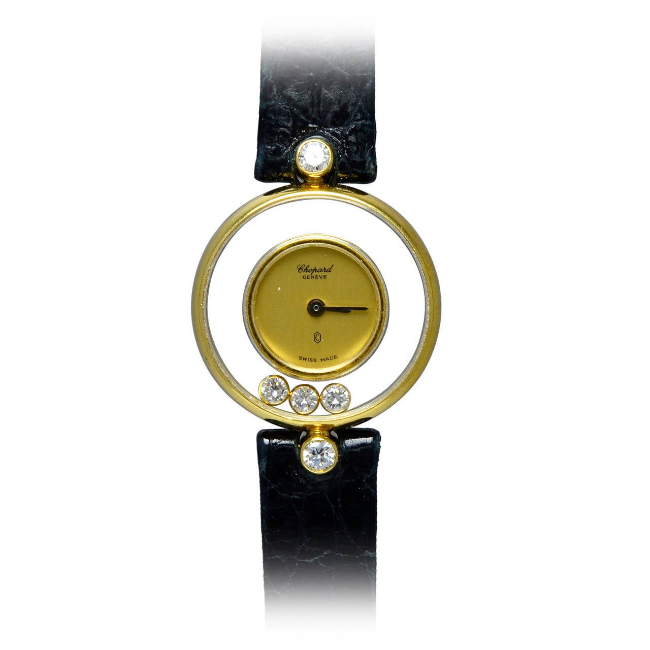 Chopard Lady's Yellow Gold Happy Diamond Quartz Wristwatch