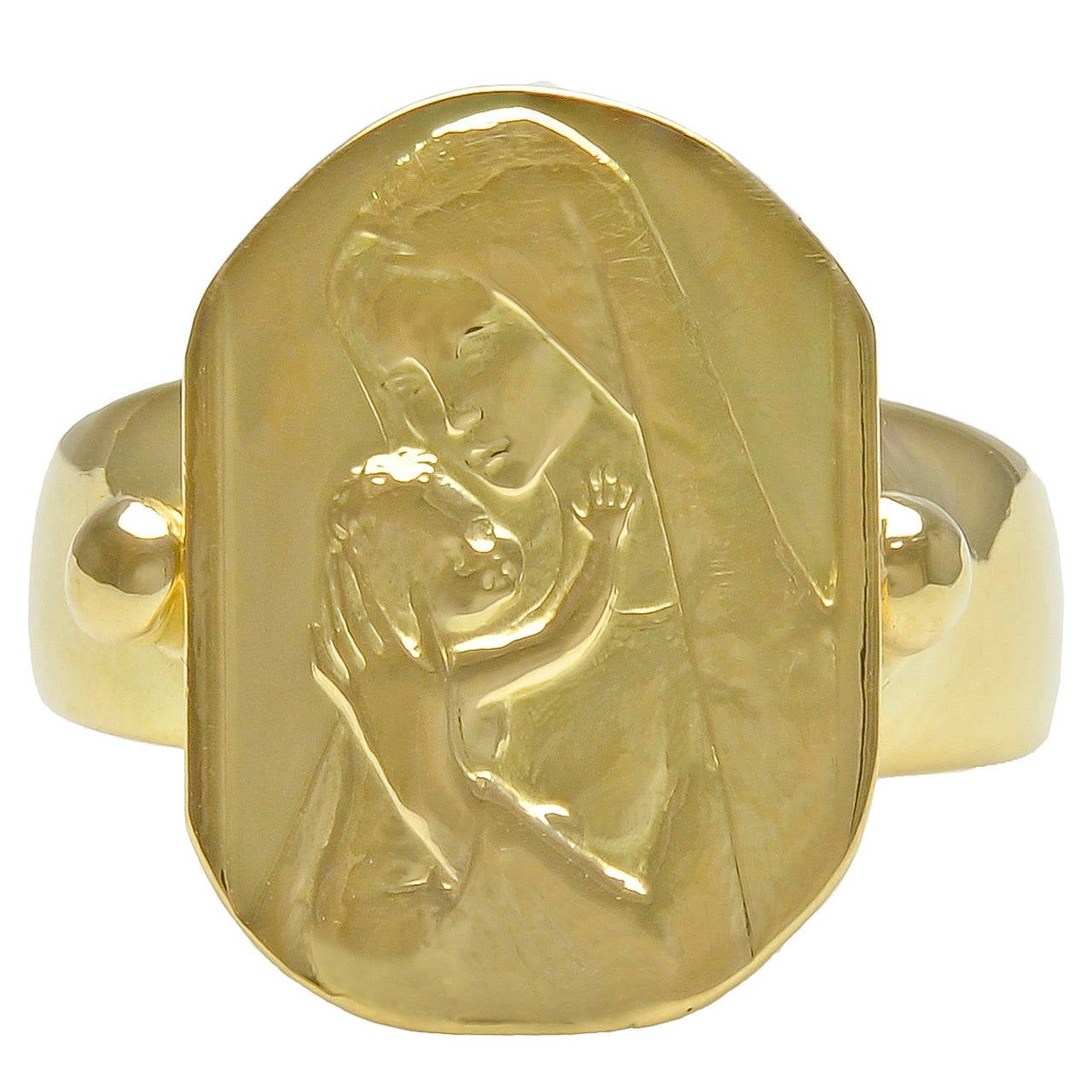 Madonna and Child Gold Ring at 1stDibs