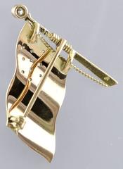 Enamel Diamond Gold American Flag Pin