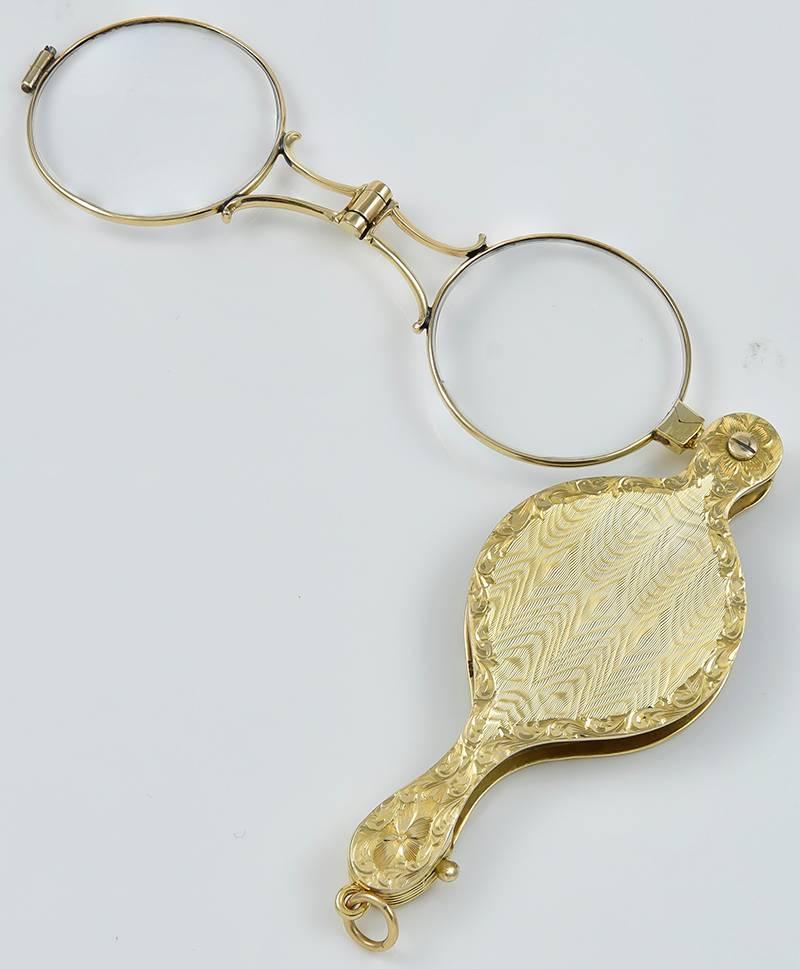 Antique Gold Lorgnette In Excellent Condition In New York, NY