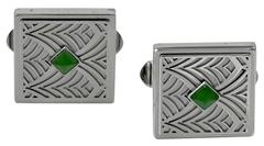 Cartier Nephrite Sterling Silver Cufflinks