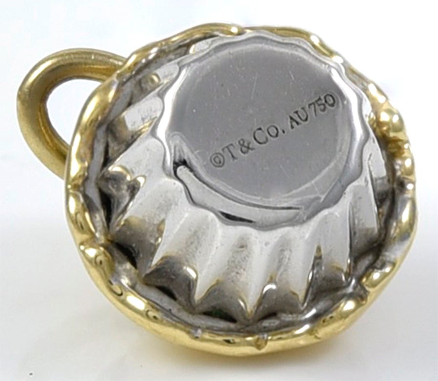 Gem Set Gold Cupcake Charm 