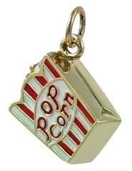Popcorn Enamel and Gold Charm