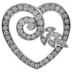 Heart Shaped Diamond Gold Pin 3