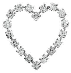 Tiffany & Co. Diamond Platinum Heart Shaped Pin 