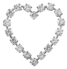 Tiffany & Co. Diamond Platinum Heart Shaped Pin 10