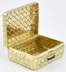 CARTIER Gold and Sapphire Pill Box