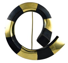 T. Wada Sculptural Gold and Gunmetal Large Brooch