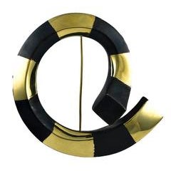 T. Wada Sculptural Gold and Gunmetal Large Brooch 9