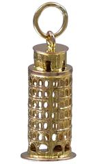 Leaning Tower of Pisa Gold Charm