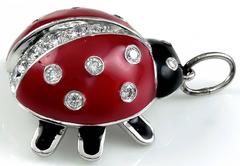 Tiffany & Co. Platinum Diamond Enamel Ladybug Charm