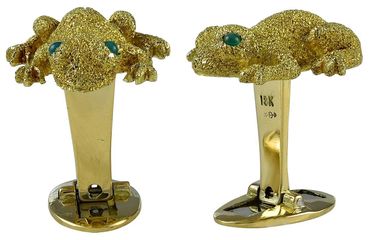 Manschettenknöpfe aus Gold mit Frosch im Zustand „Hervorragend“ im Angebot in New York, NY