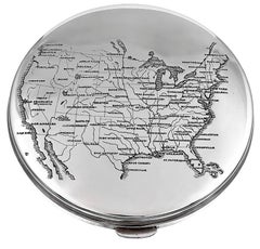 Cartier Sterling Silver United States Map Box
