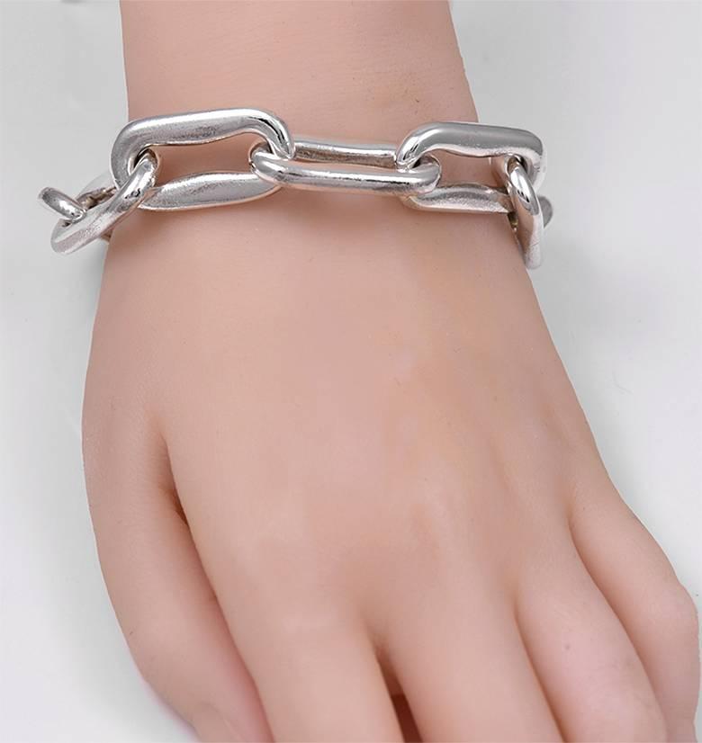 chunky sterling silver link bracelet