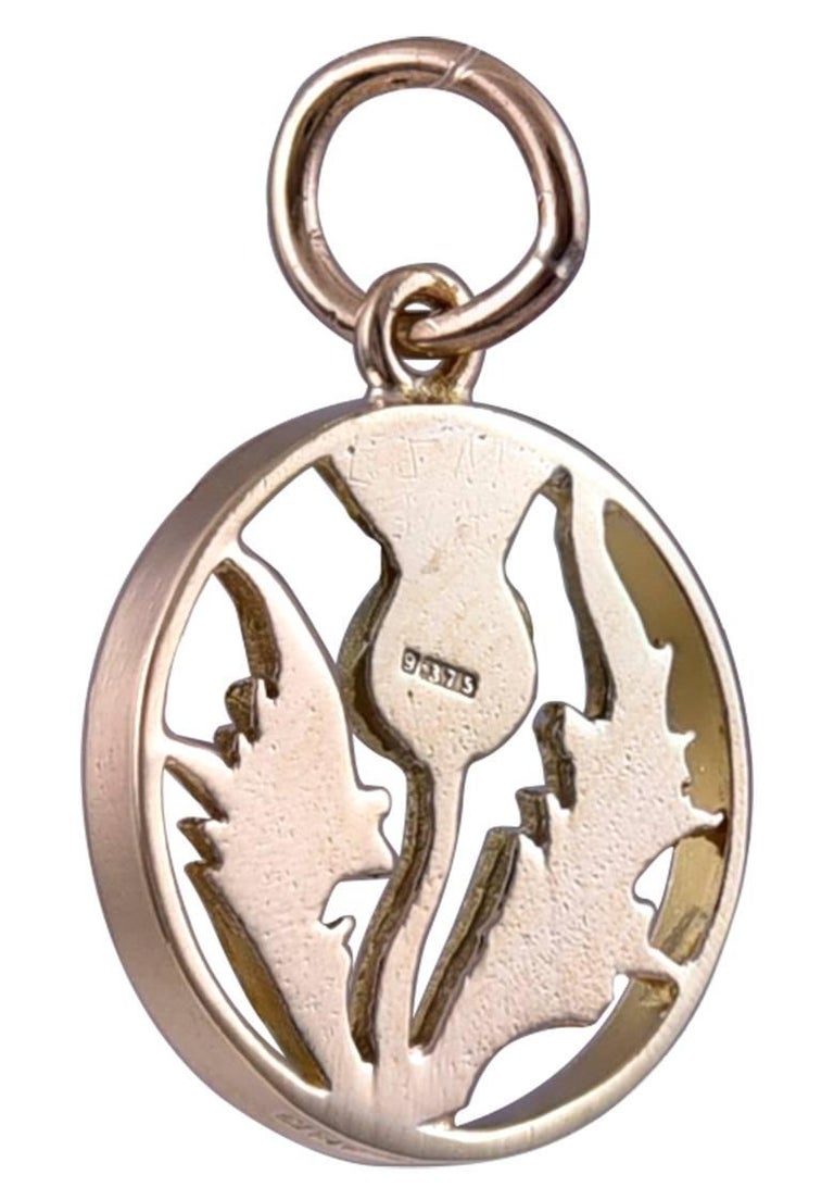 Gold Antique Scottish Thistle Charm at 1stDibs
