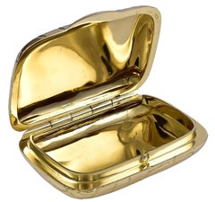 Gold Pill Box with Crocodile Pattern