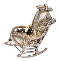 Antique Gold Rocking Chair Charm