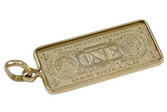 Gold Dollar Bill Charm